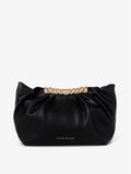 Aura Gathered Clutch Bag - Black