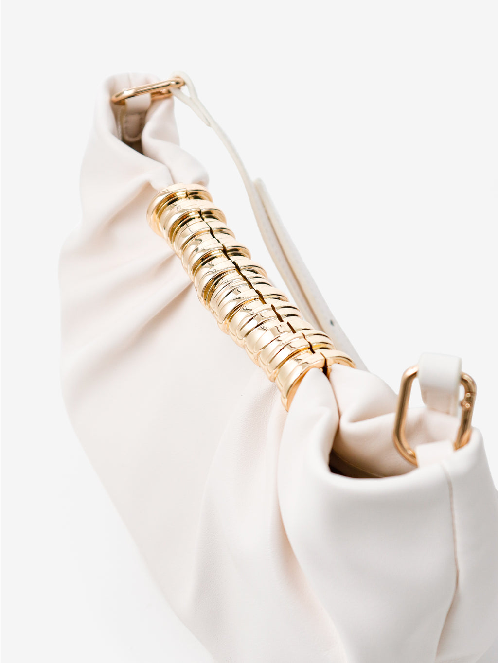 Aura Gathered Clutch Bag - Cream