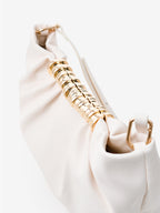 Aura Gathered Clutch Bag - Cream