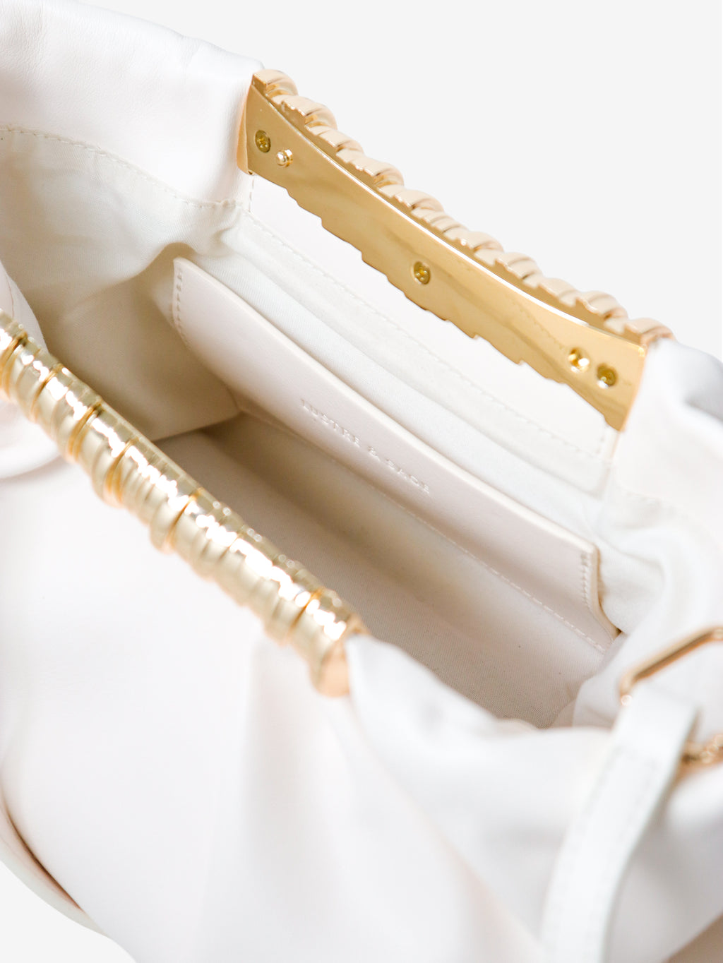 Aura Gathered Clutch Bag - Cream