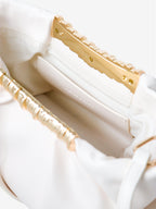 Aura Gathered Clutch Bag - Cream