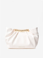 Aura Gathered Clutch Bag - Cream