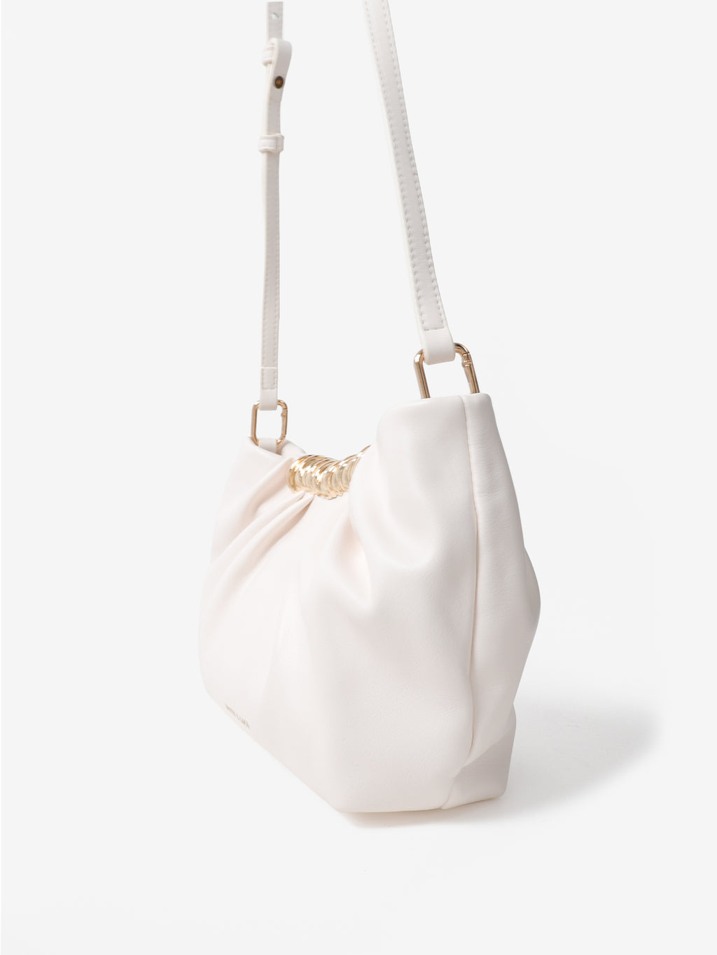 Aura Gathered Clutch Bag - Cream