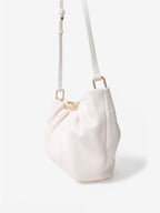 Aura Gathered Clutch Bag - Cream