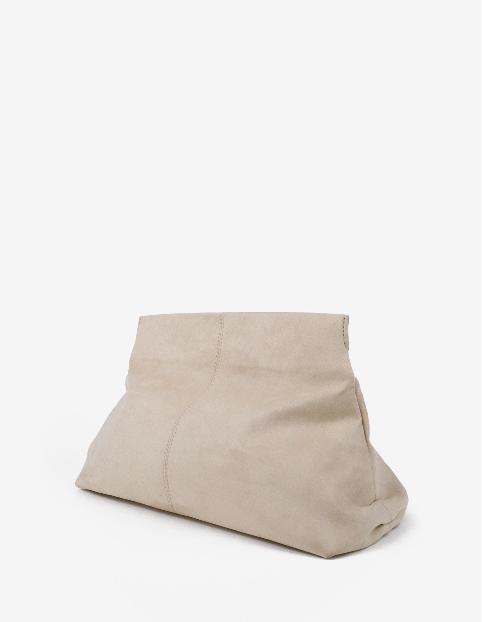 Becca Suede Clutch Bag - Beige