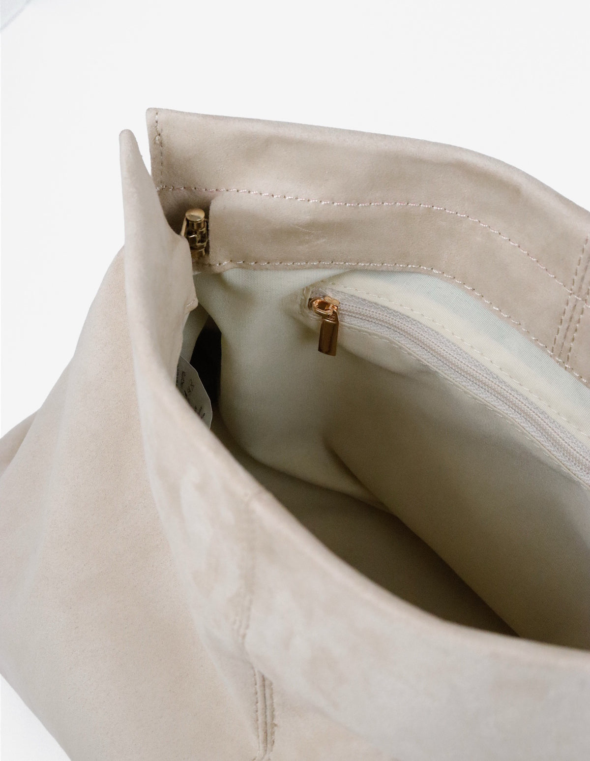 Becca Suede Clutch Bag - Beige