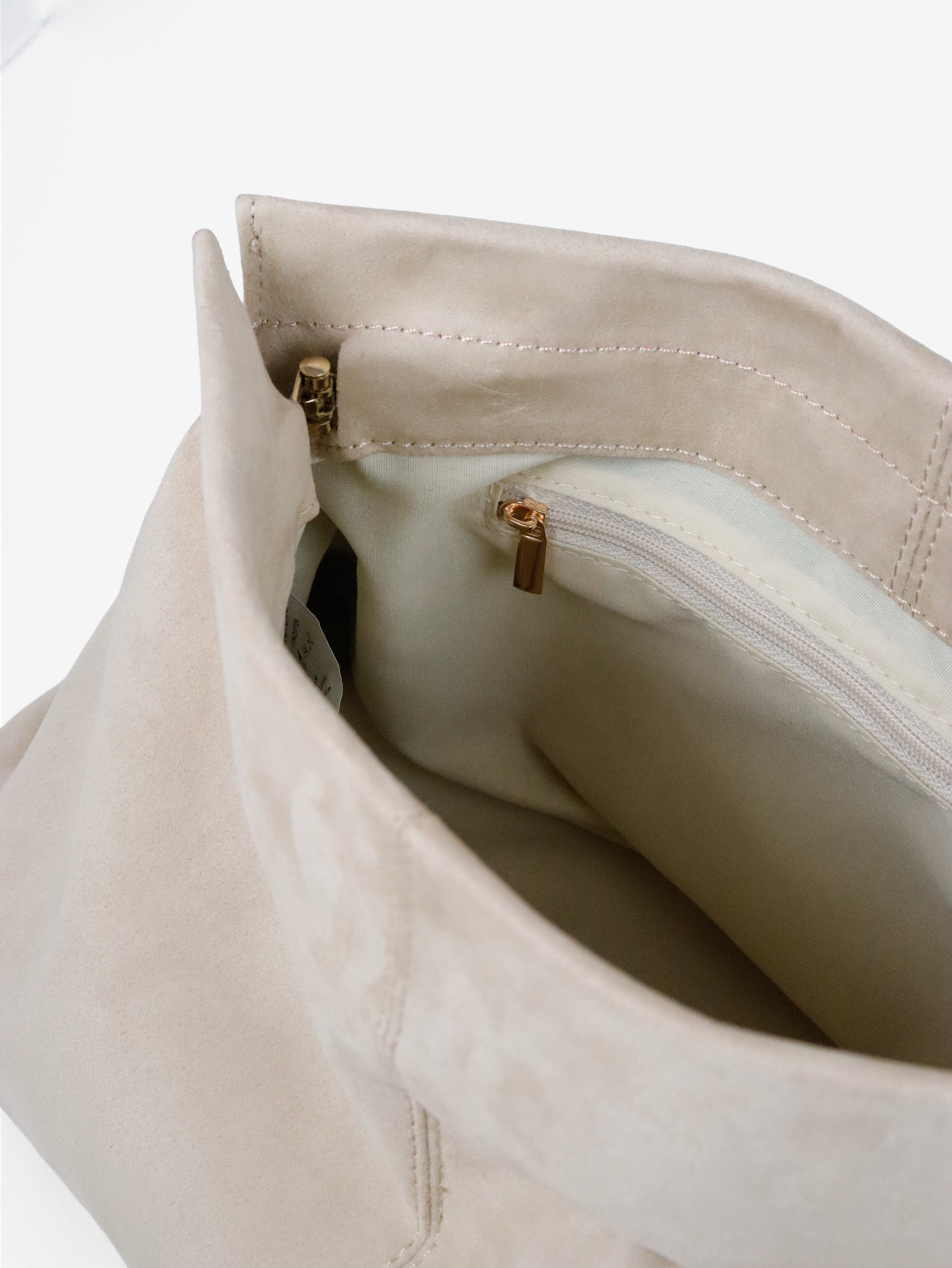 Becca Suede Clutch Bag - Beige
