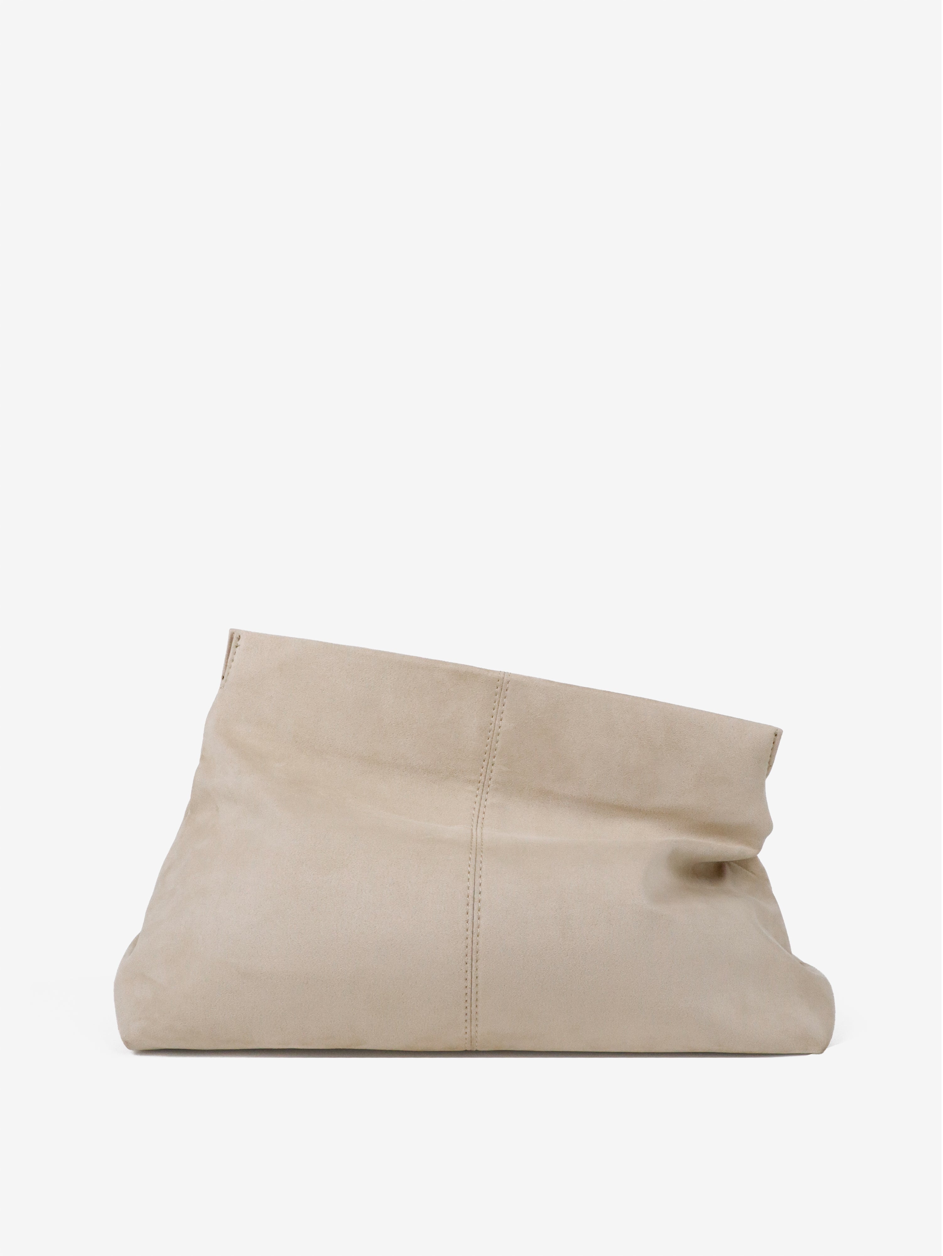 Becca Suede Clutch Bag - Beige