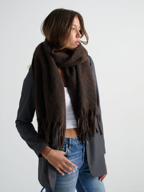 Betty Wool Blend Scarf - Brown