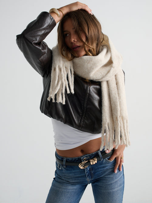 Betty Wool Blend Scarf - Oatmeal