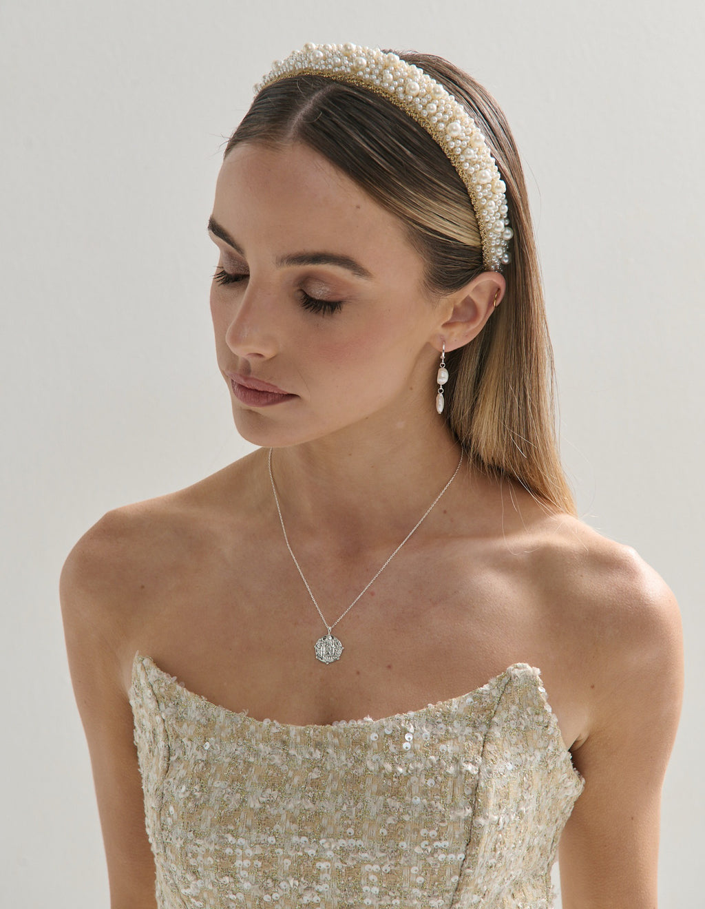 Bianca Pearl Beaded Headband