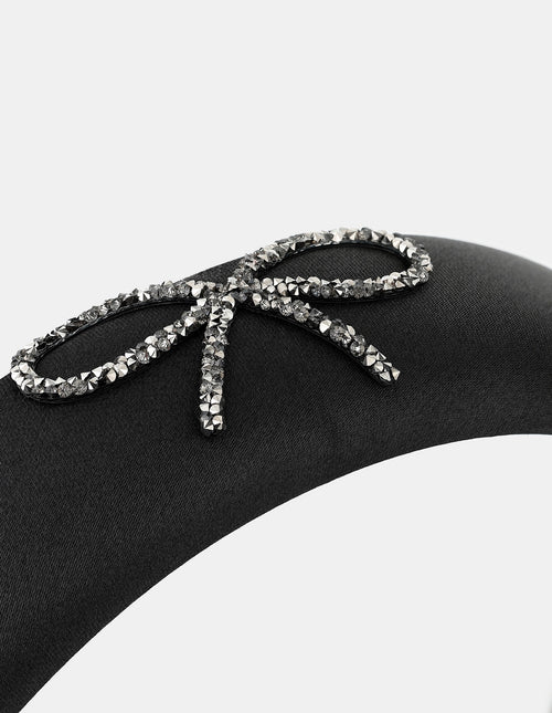 Black Diamante Bow Statement Headband