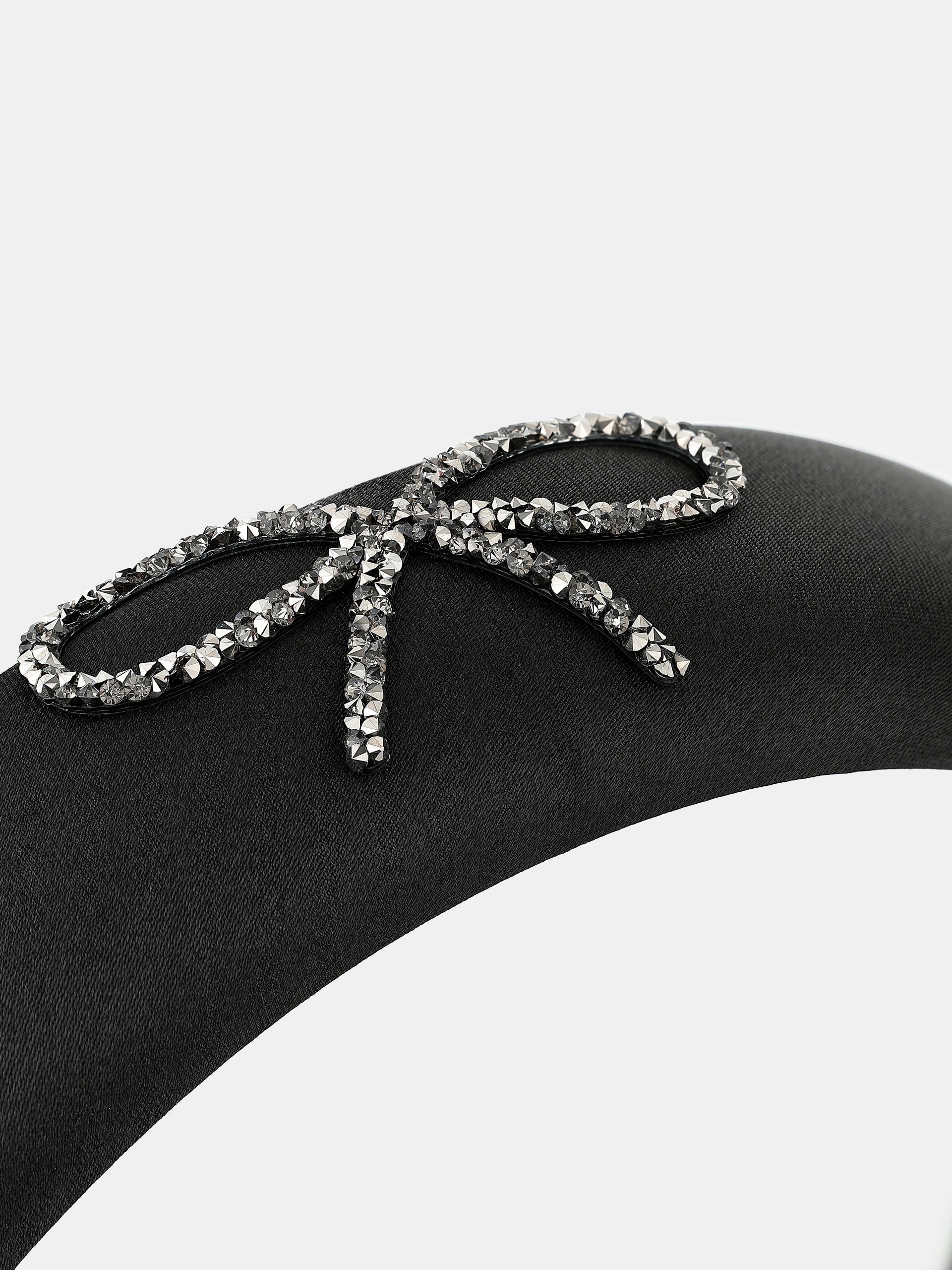 Black Diamante Bow Statement Headband