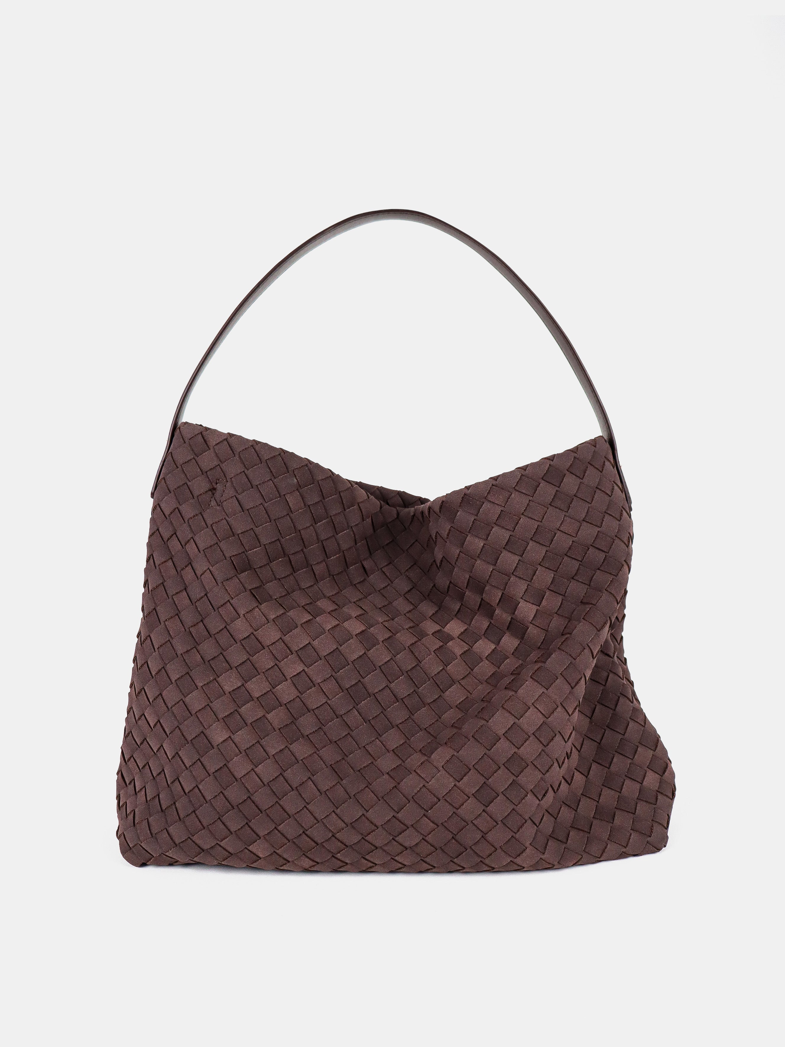 Calla Woven Shoulder Bag - Brown