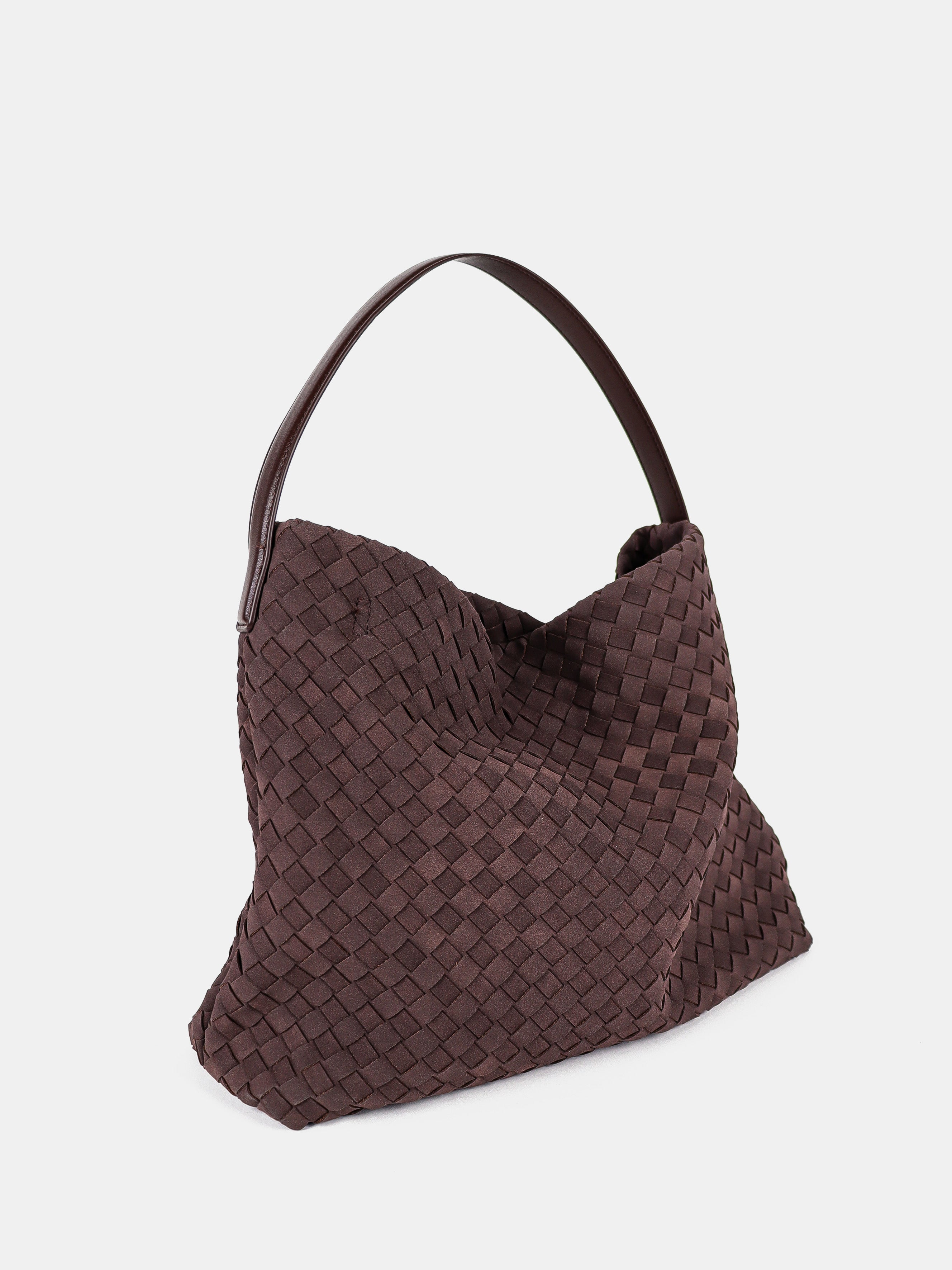 Calla Woven Shoulder Bag - Brown