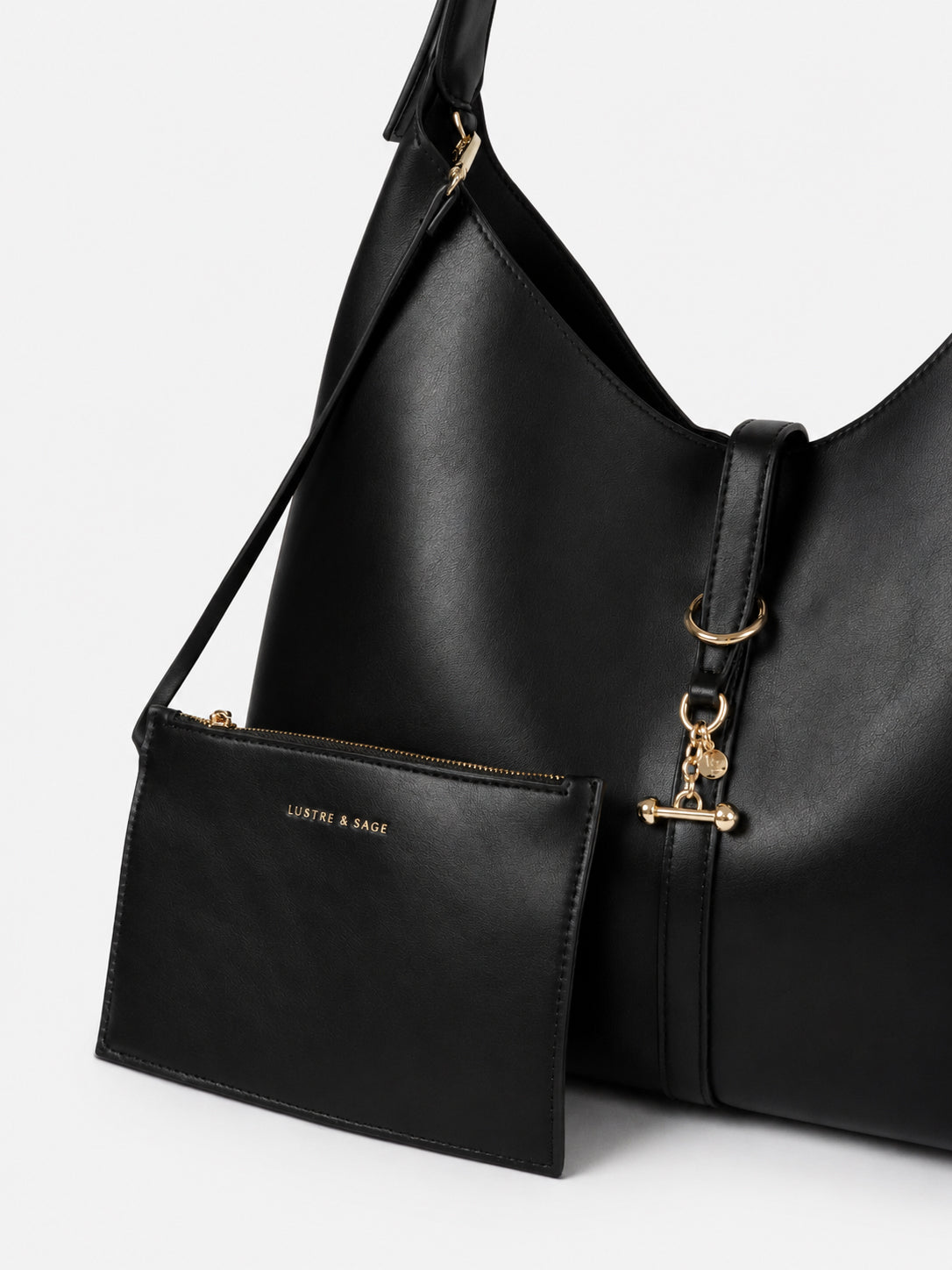 Carmella Slouchy Shoulder Bag - Black