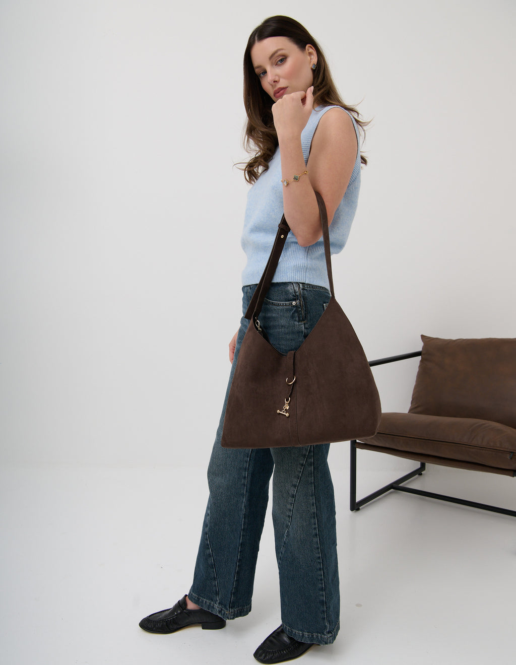 Carmella Slouchy Shoulder Bag - Brown
