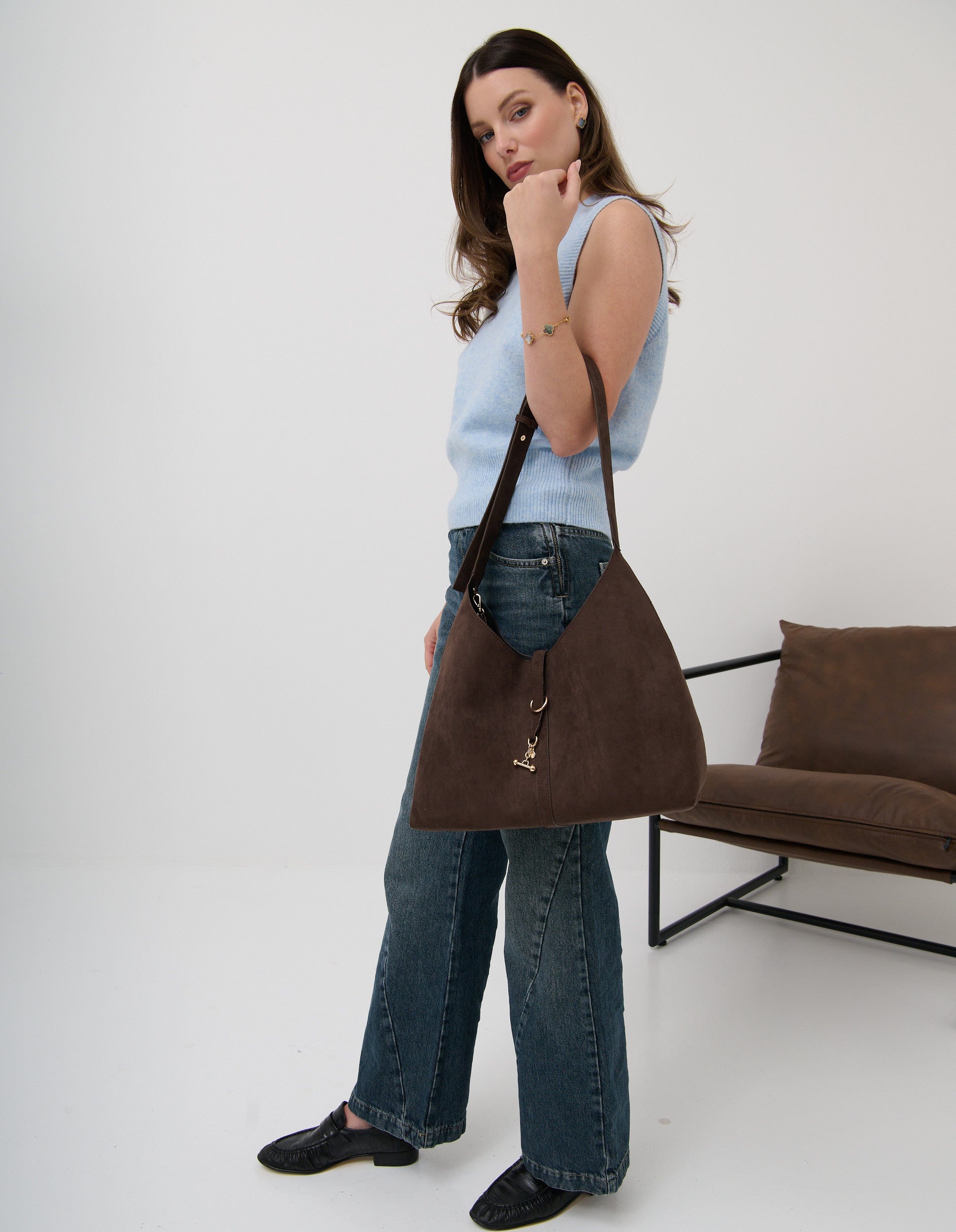 Carmella Slouchy Shoulder Bag - Brown