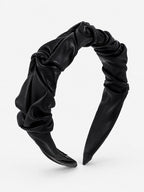 Caroline Ruched Headband - Black