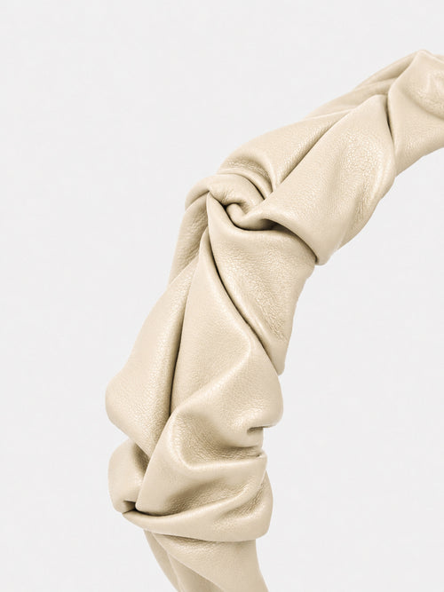 Caroline Ruched Headband - Cream