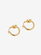 Corrina Knot Hoop Earrings - 18K Gold Plated