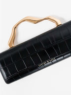 Celeste Croc Clutch - Black