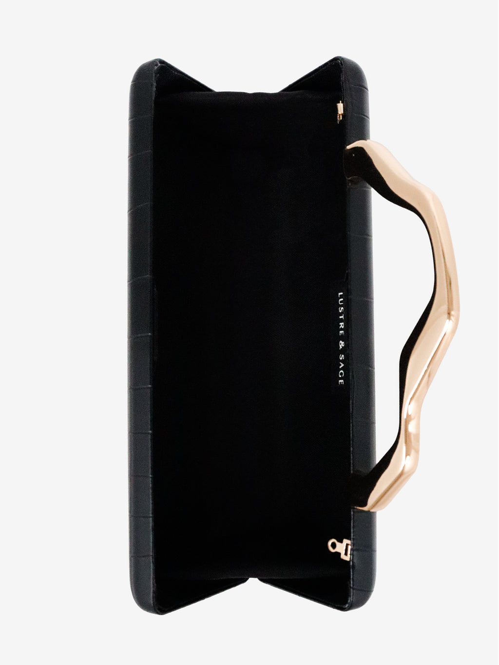 Celeste Croc Clutch - Black
