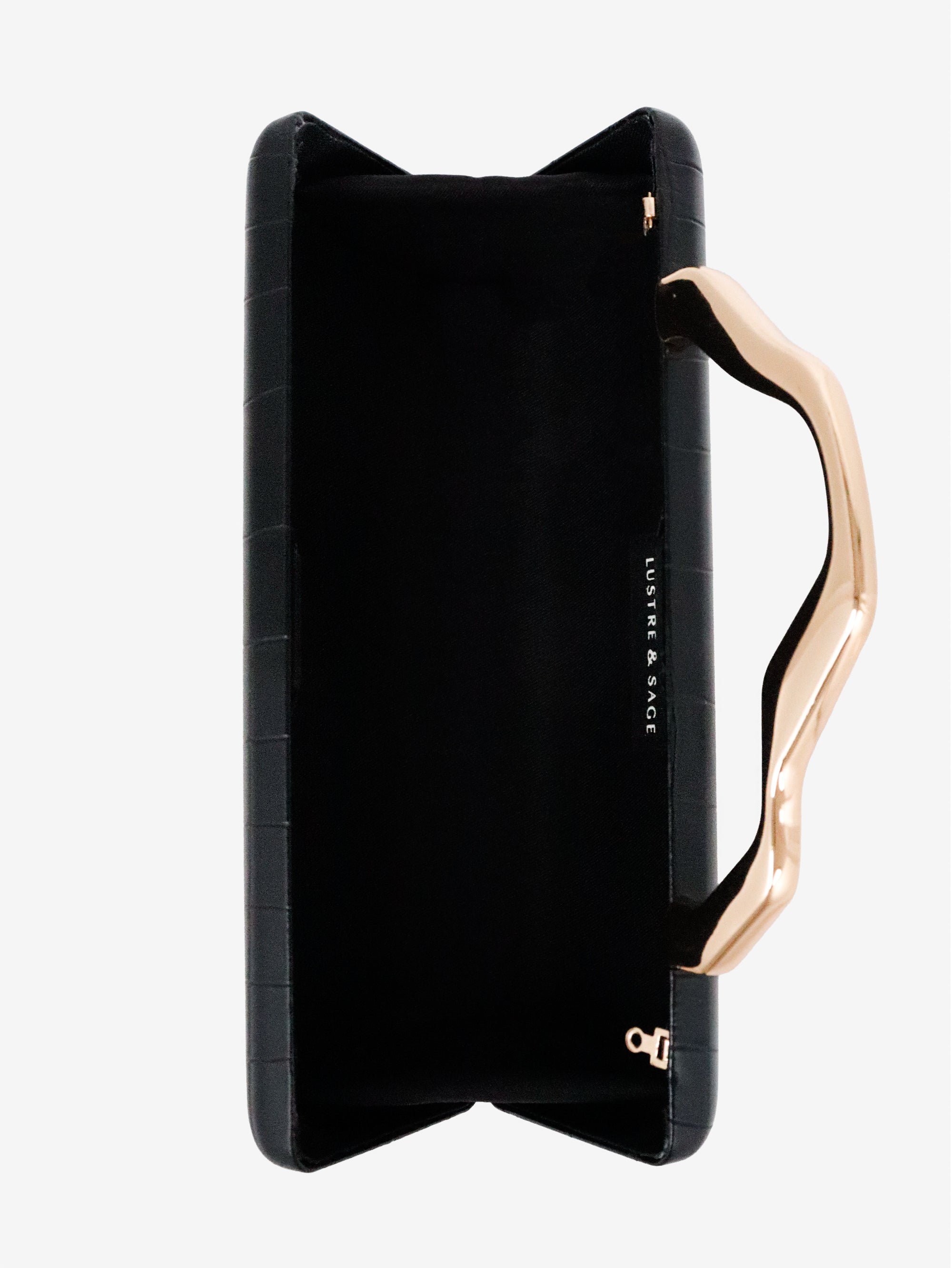 Celeste Croc Clutch - Black