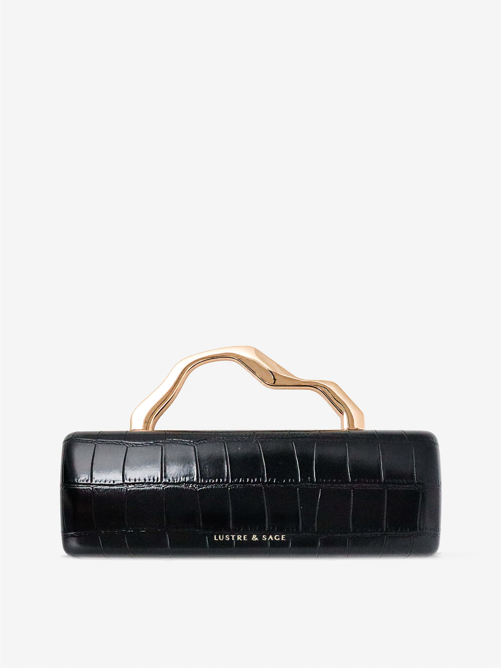 Celeste Croc Clutch - Black