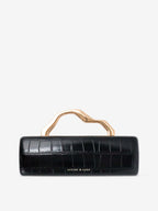 Celeste Croc Clutch - Black