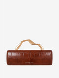 Celeste Croc Clutch - Brown