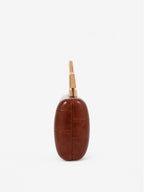 Celeste Croc Clutch - Brown