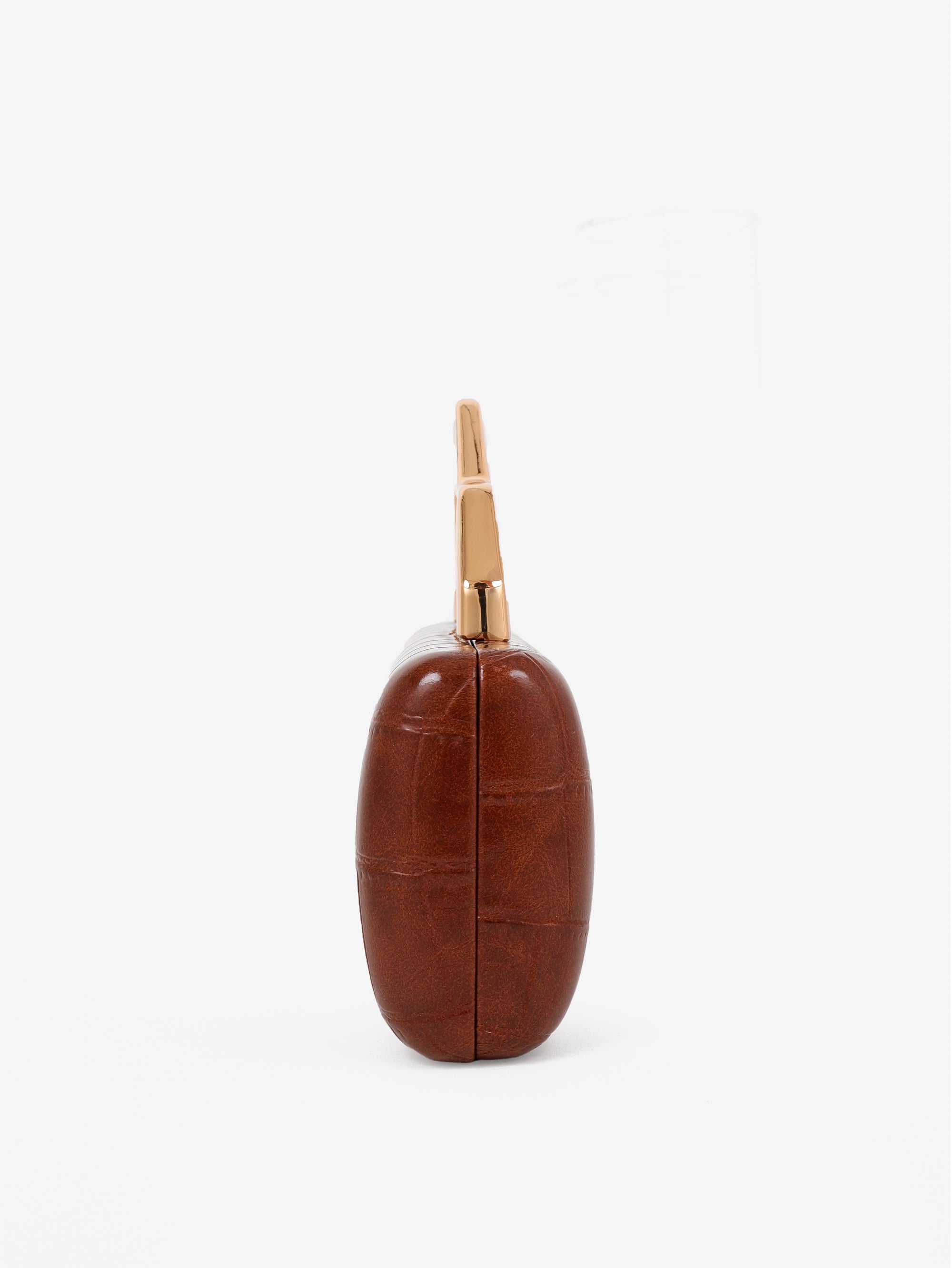 Celeste Croc Clutch - Brown