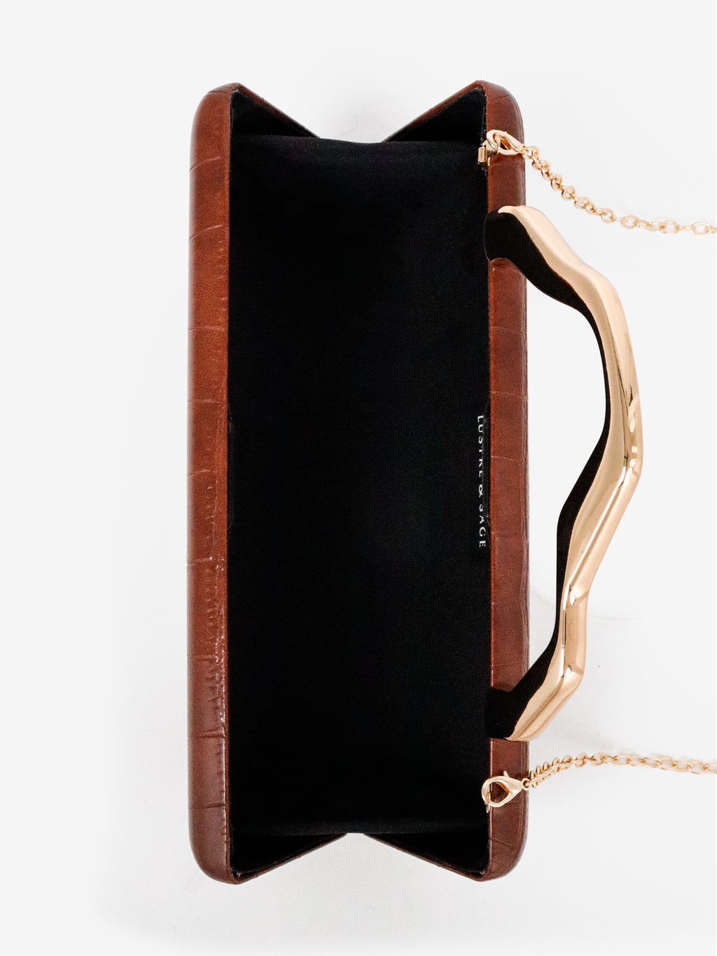 Celeste Croc Clutch - Brown