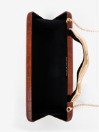 Celeste Croc Clutch - Brown