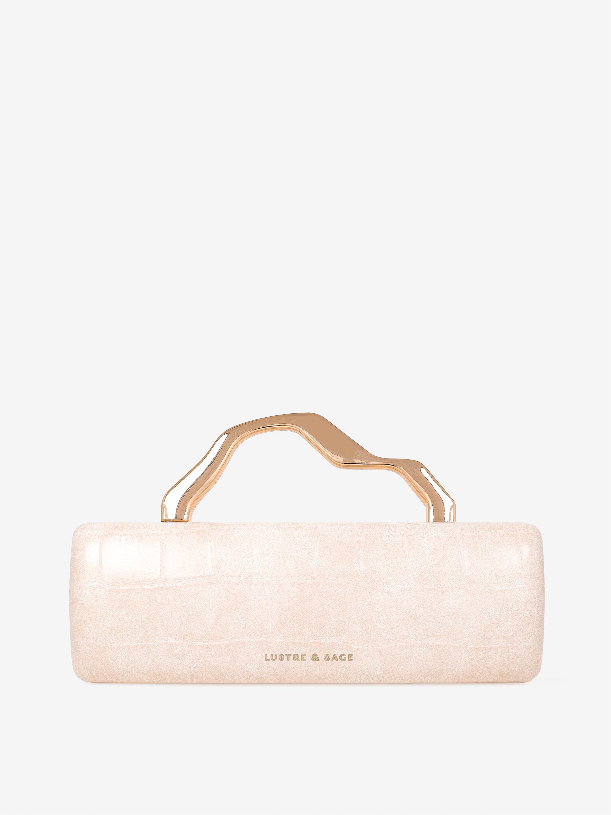 Celeste Croc Clutch - Cream