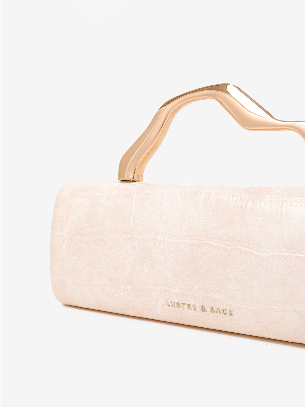 Celeste Croc Clutch - Cream