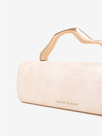 Celeste Croc Clutch - Cream