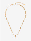 Genevieve Wavy T-Bar Necklace - 18K Gold Plated