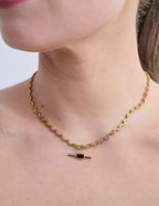 Genevieve Wavy T-Bar Necklace - 18K Gold Plated