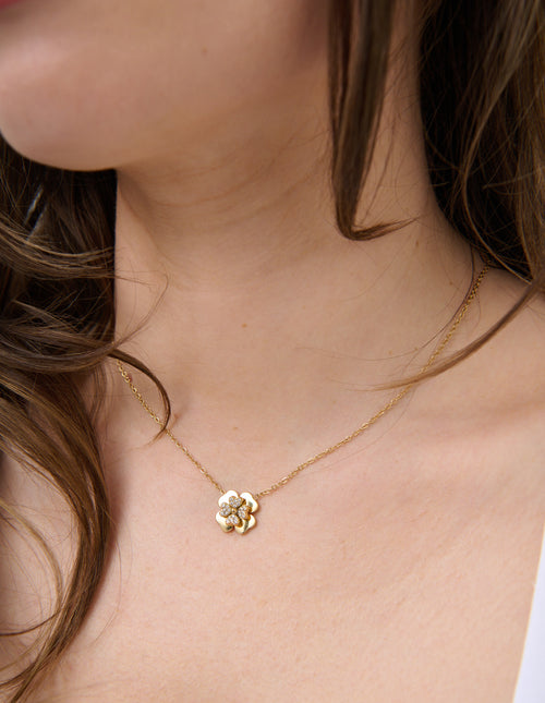 Lucky Clover Pendant Necklace - 18K Gold Plated