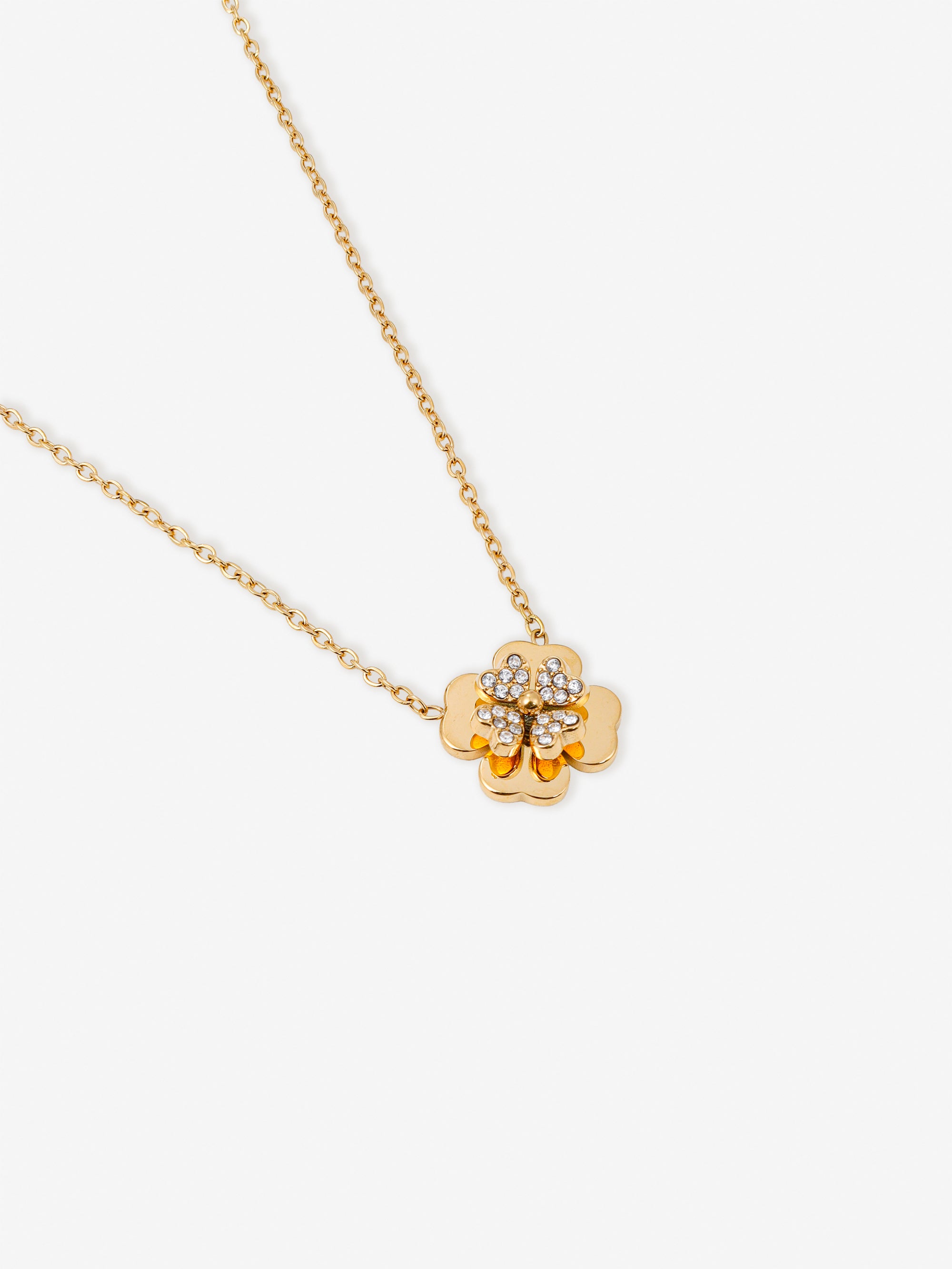 Lucky Clover Pendant Necklace - 18K Gold Plated