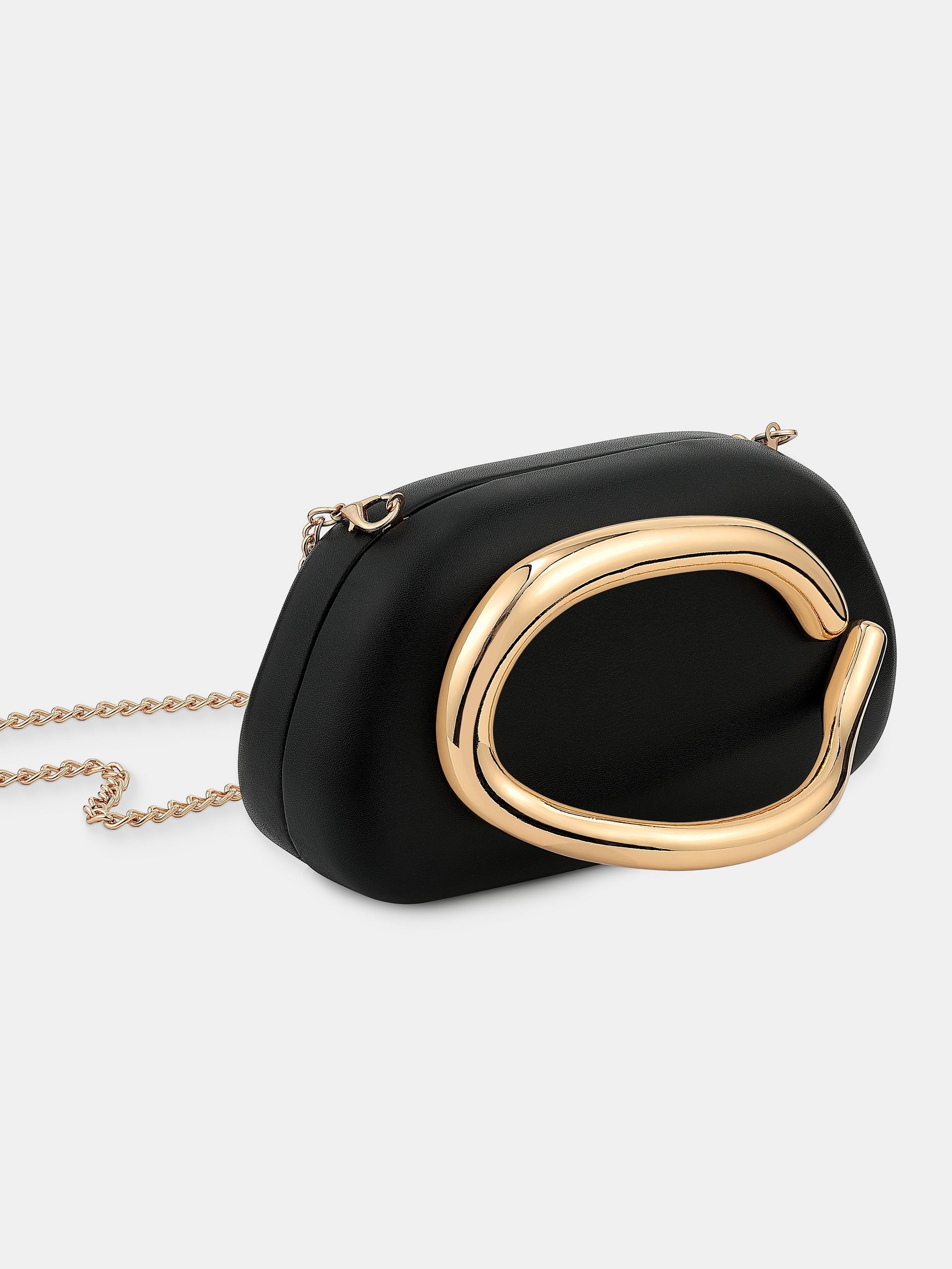 Celina Statement Clutch Bag - Black