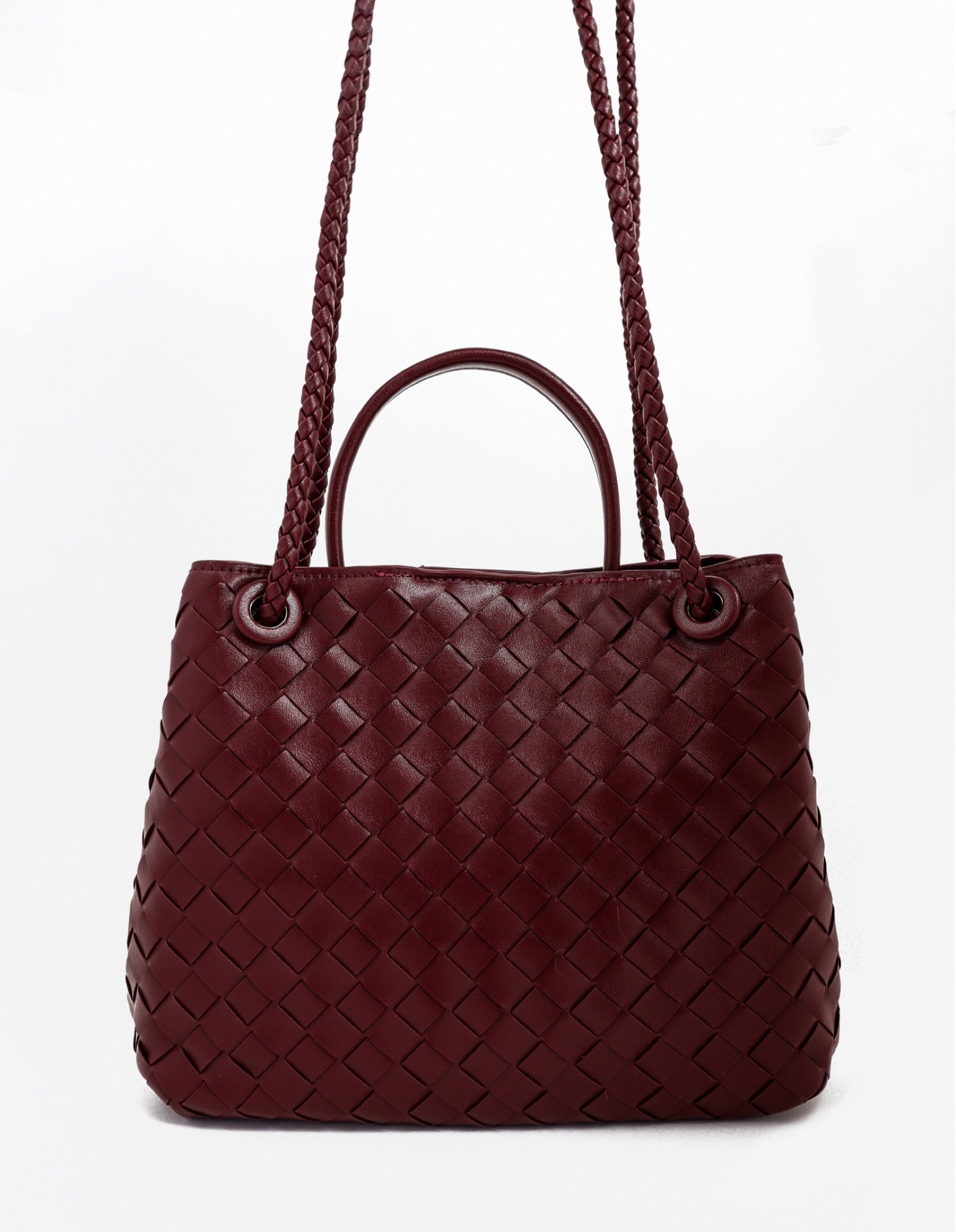 Chantel Woven Multiway Handbag - Burgundy