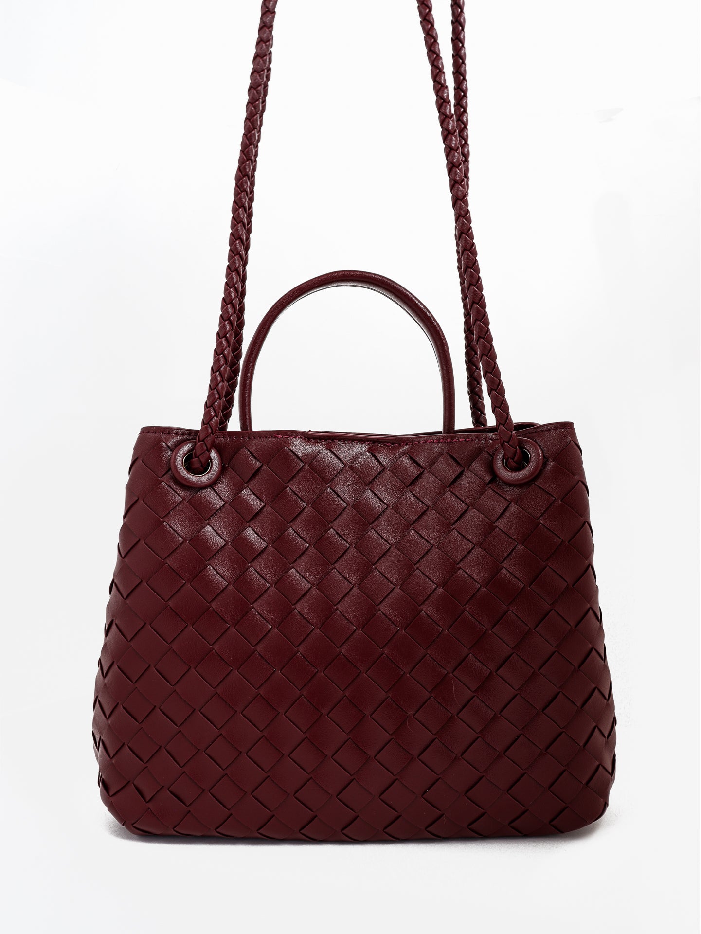 Chantel Woven Multiway Handbag - Burgundy