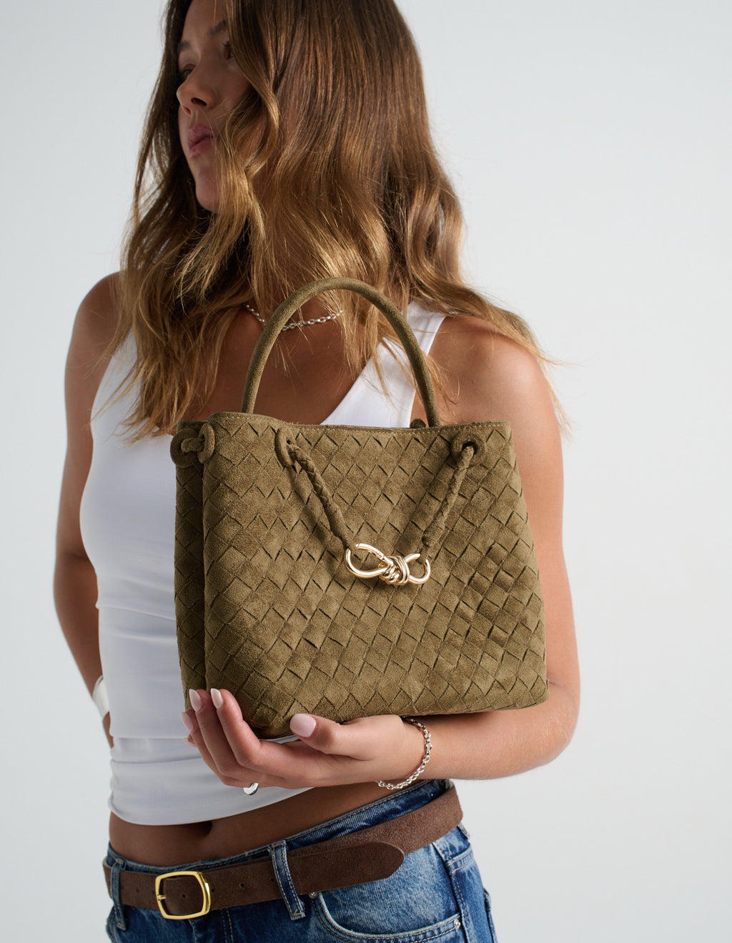 Chantel Woven Multiway Handbag - Olive