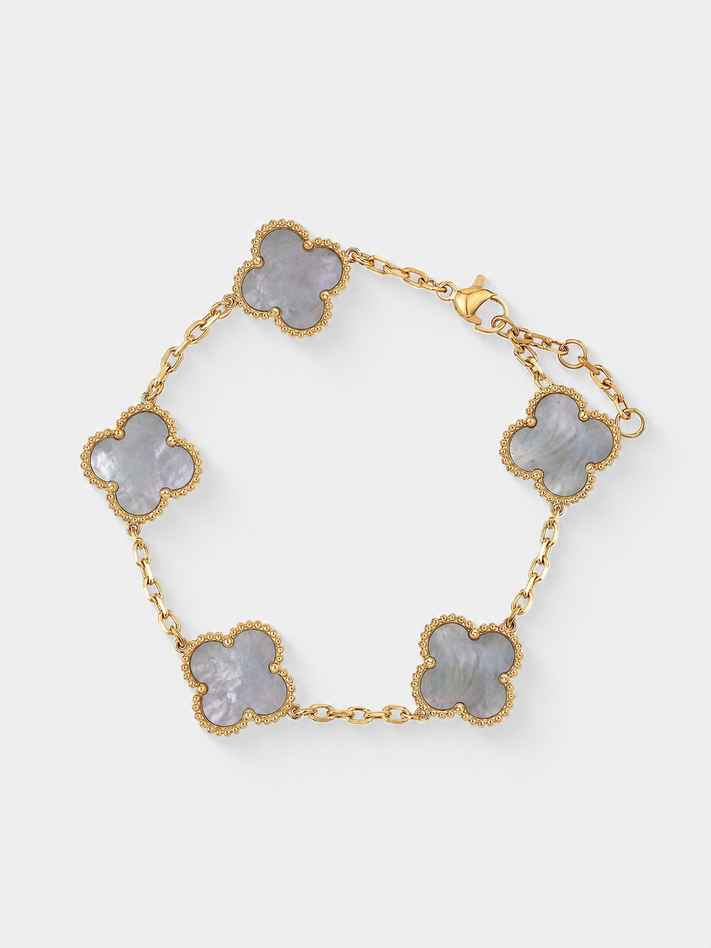Charlotte Gold Clover Bracelet - Ash