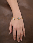 Charlotte Gold Clover Bracelet - Ash