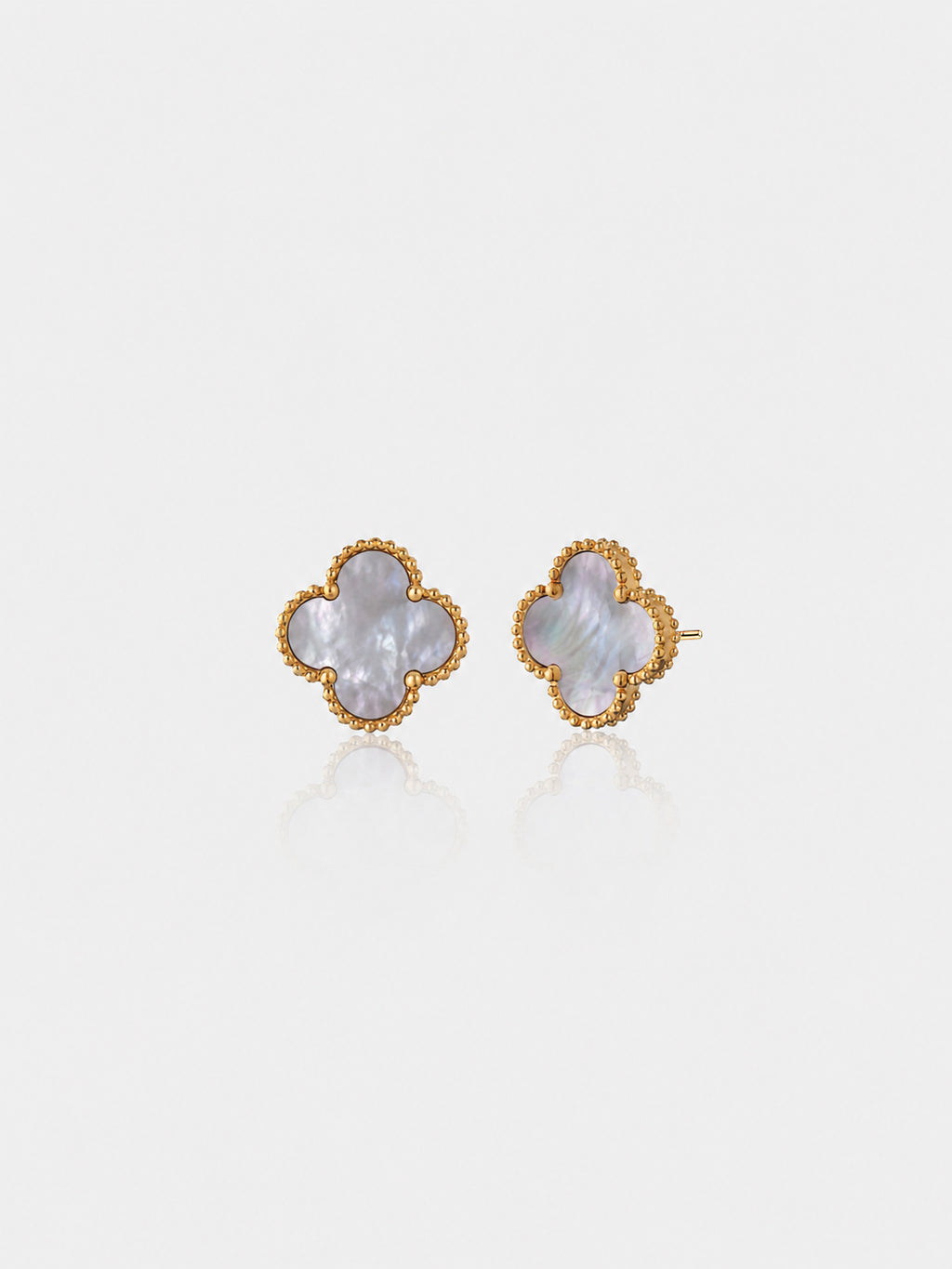 Charlotte Gold Clover Earrings - Ash