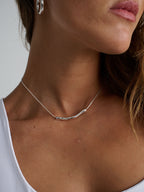 Chrome Rope Sterling Silver Plated Necklace